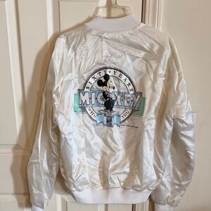 Vintage White Mickey Mouse Satin Anniversary Jacket